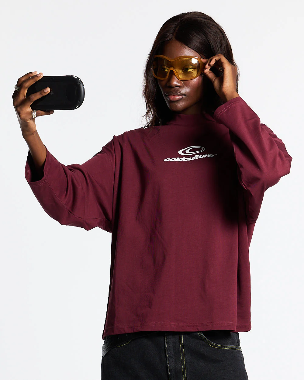 55 FLAMES LONGSLEEVE BURGUNDY - Image 6