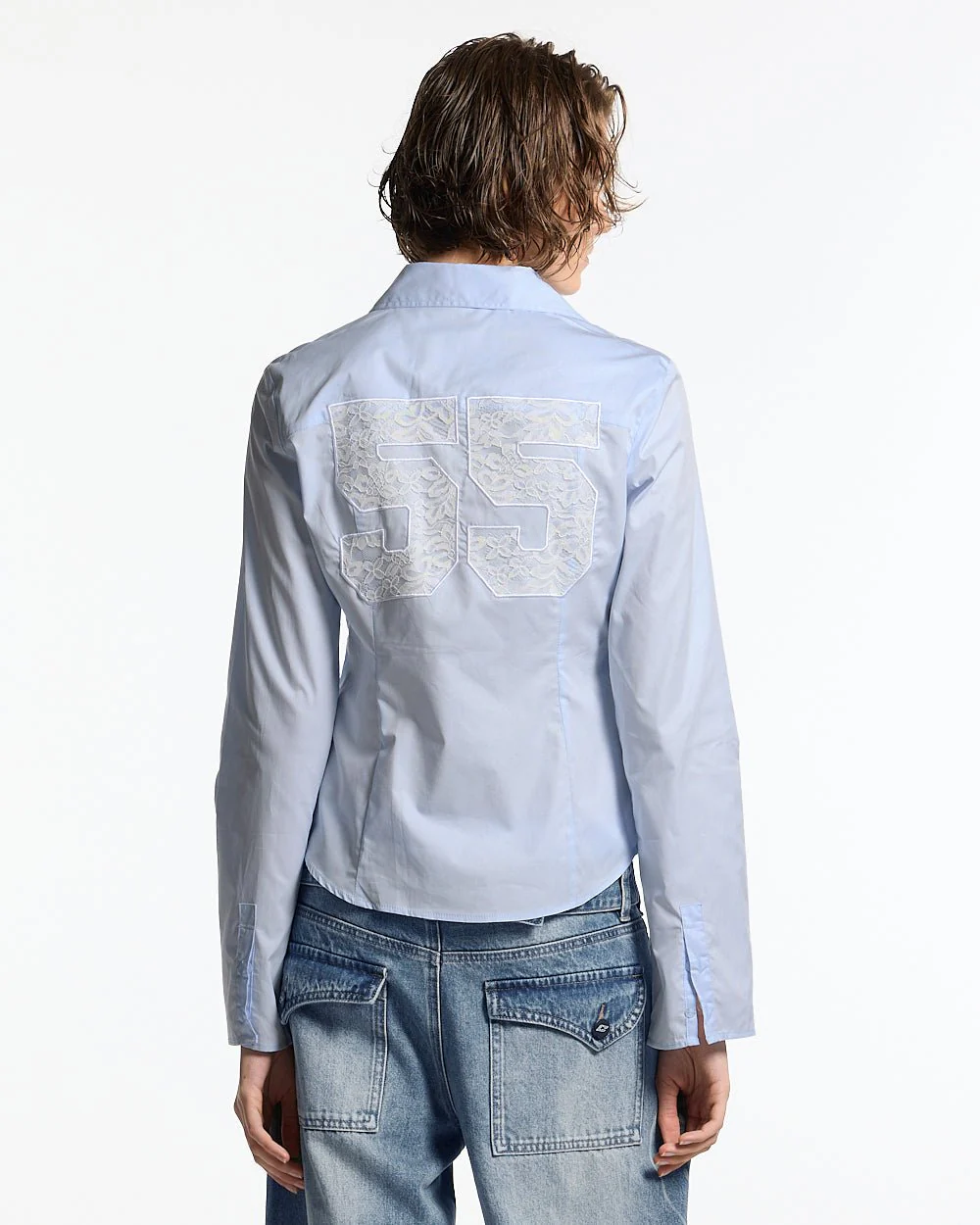 55 LACE SHIRT BABY BLUE - Image 3