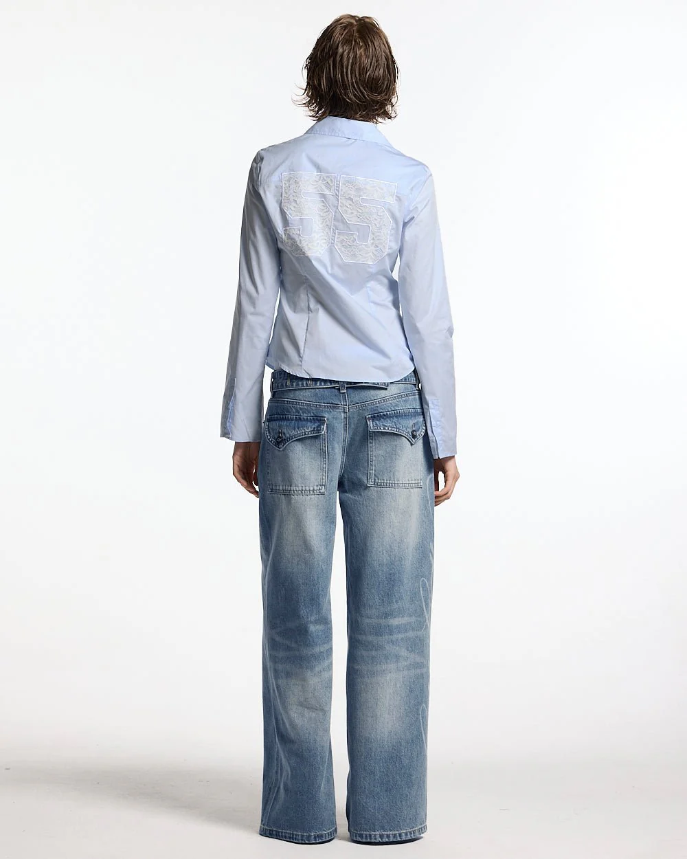 55 LACE SHIRT BABY BLUE - Image 7
