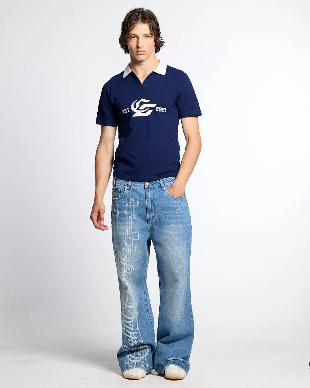5th AURA SLIM POLO DARK BLUE - Image 5
