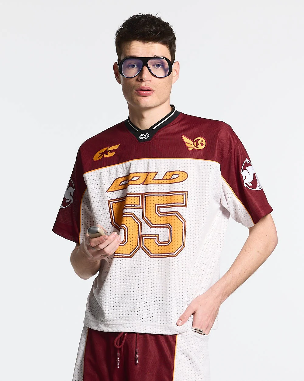 AERO STEED TEE CREAM/BURGUNDY - Image 2