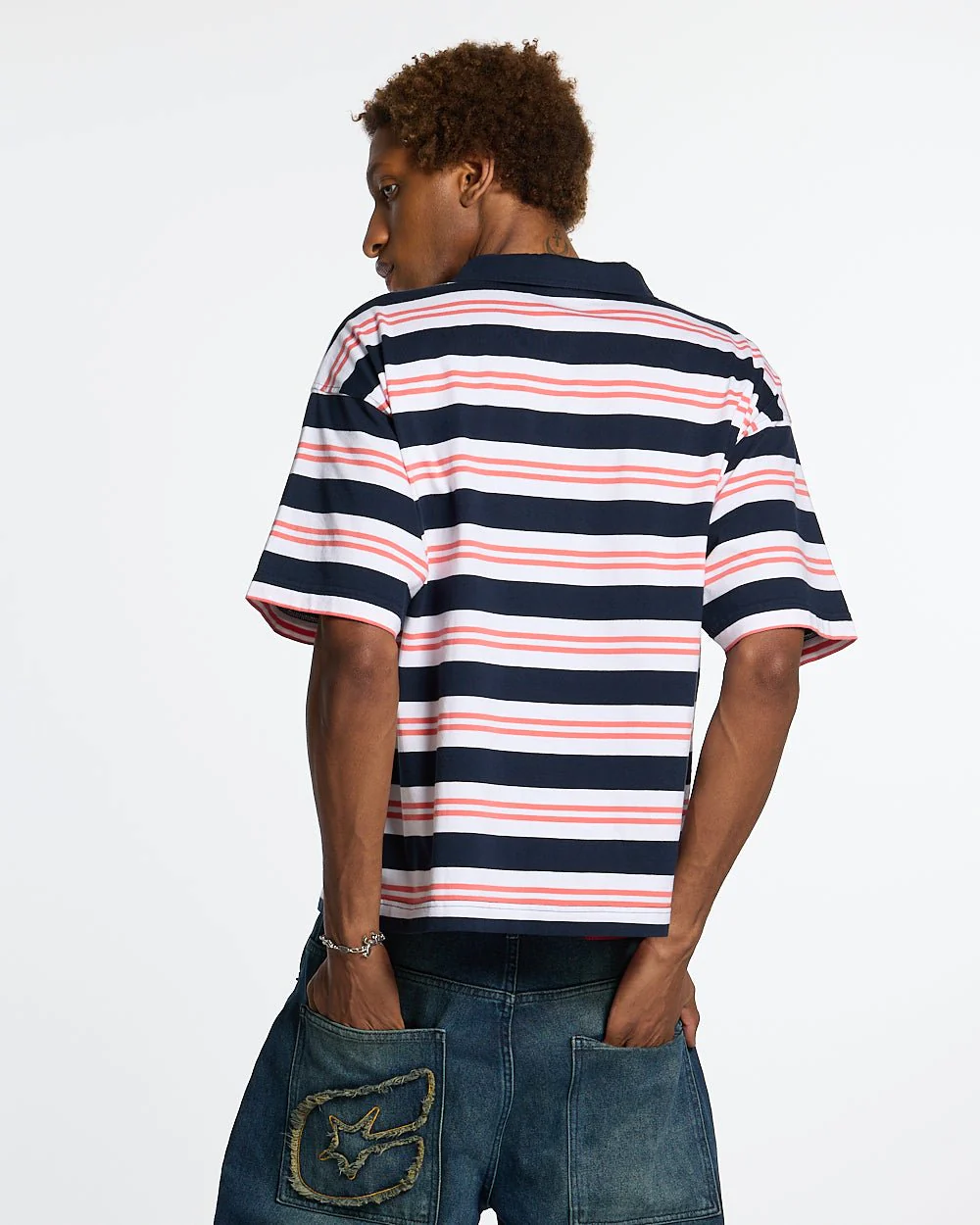 AEROSTRIPES POLO BLUE SEA/CORAL - Image 4