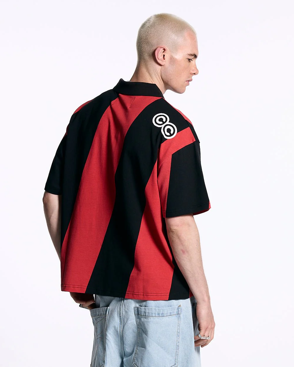 ASLANT STRIPES POLO TEE BLACK AND RED - Image 4