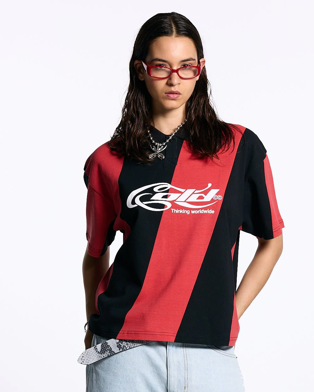 ASLANT STRIPES POLO TEE BLACK AND RED - Image 5