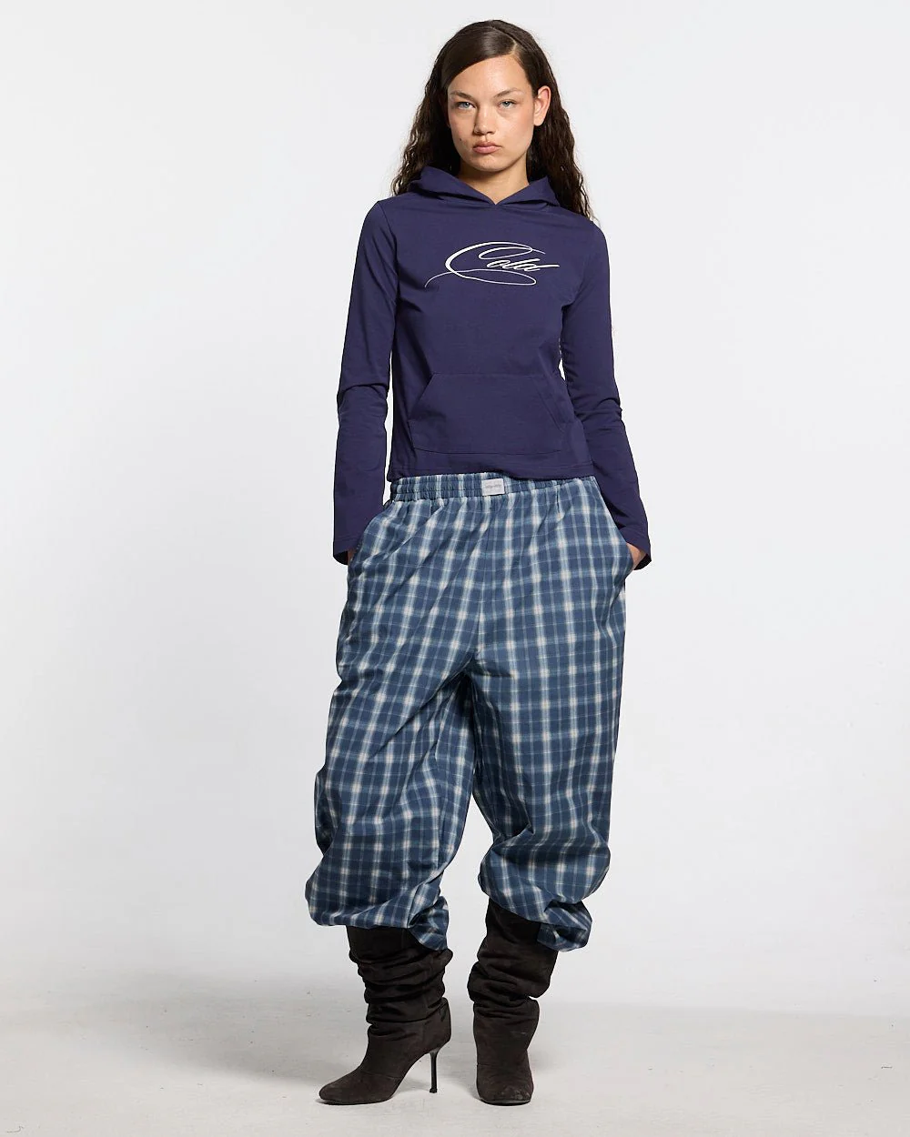BABY SCRIPT HOODIE BLUE - Image 3