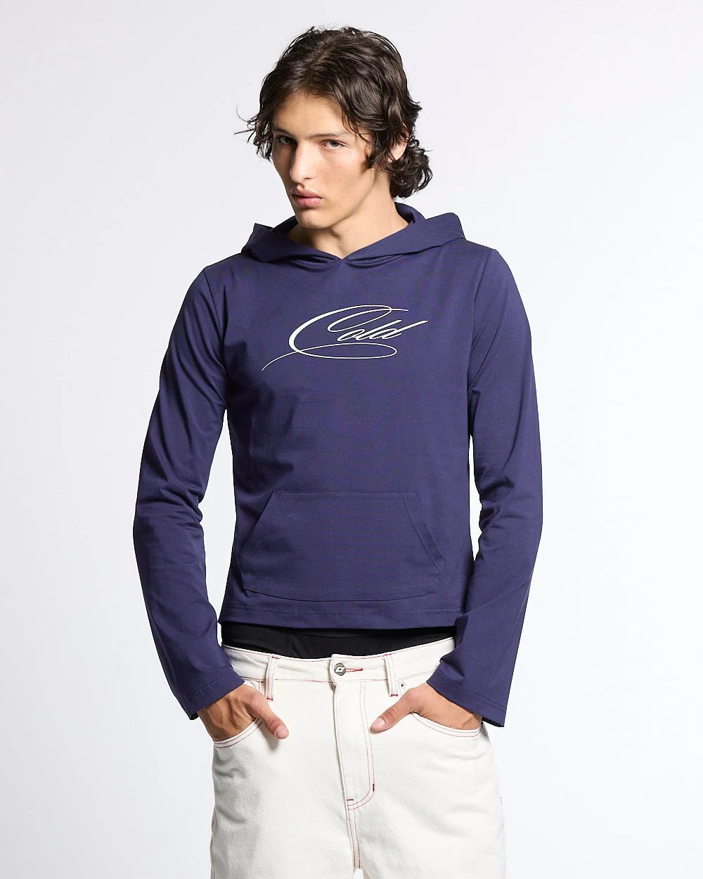 BABY SCRIPT HOODIE BLUE - Image 5