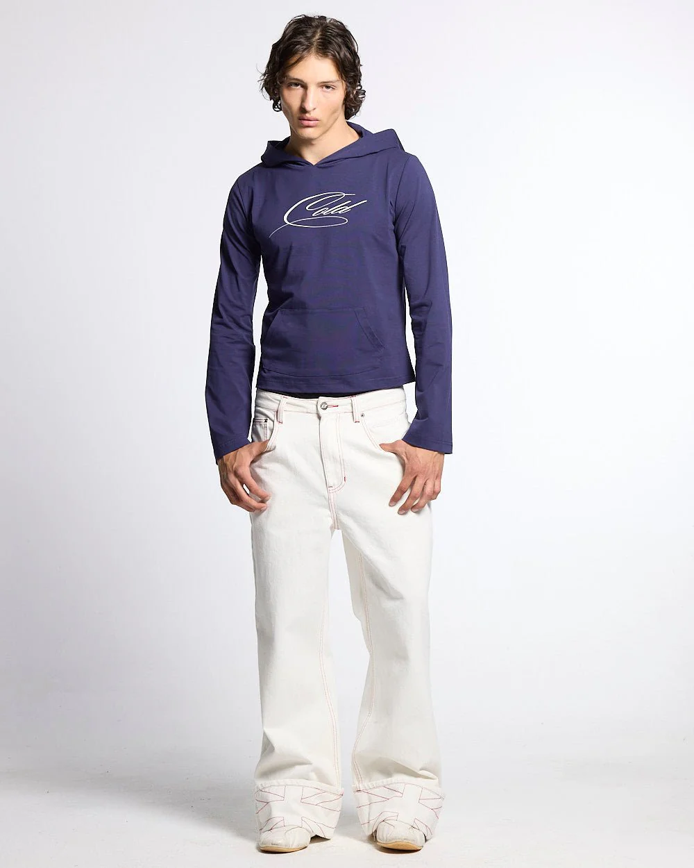 BABY SCRIPT HOODIE BLUE - Image 7