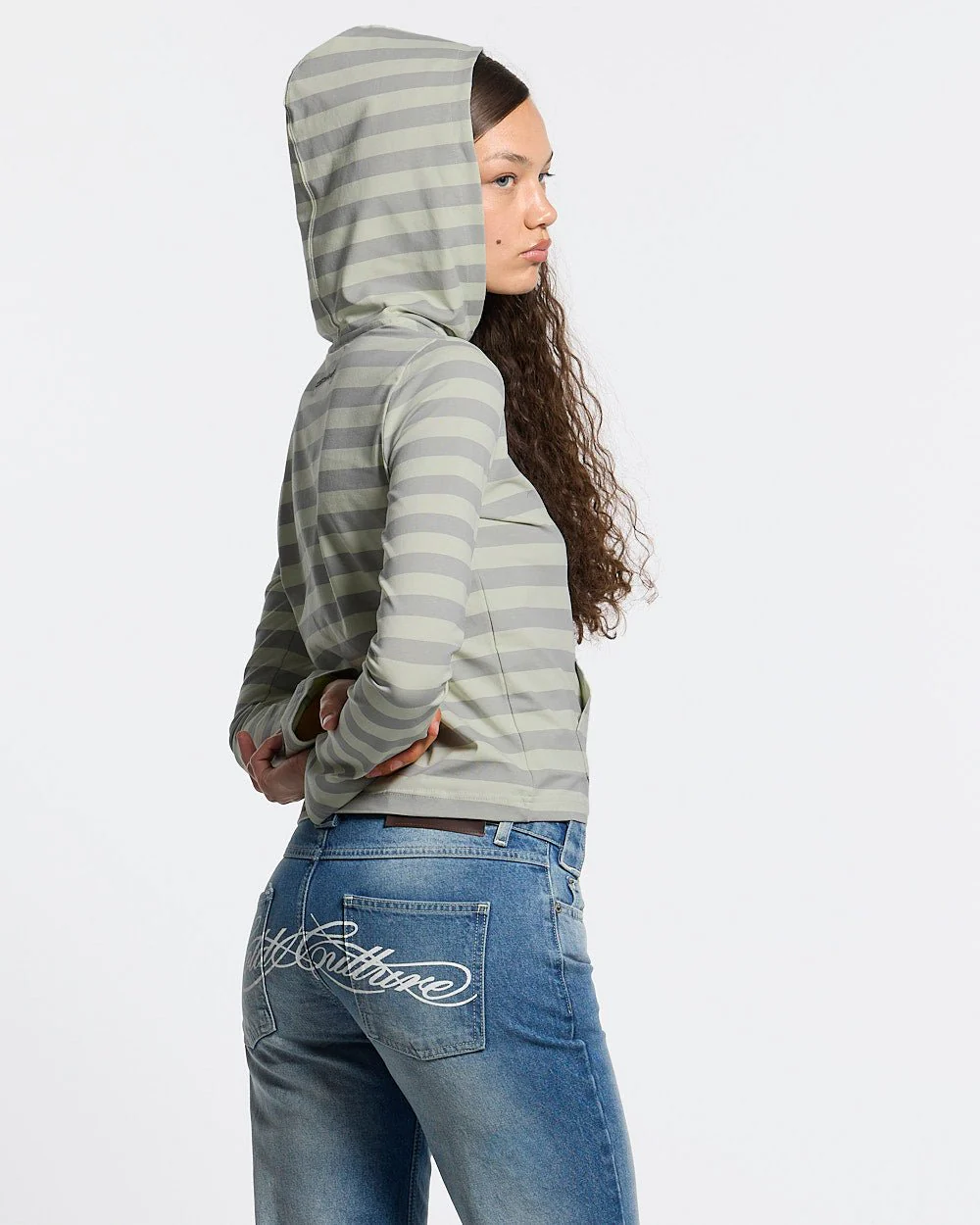 BABY SCRIPT HOODIE GREY - Image 3