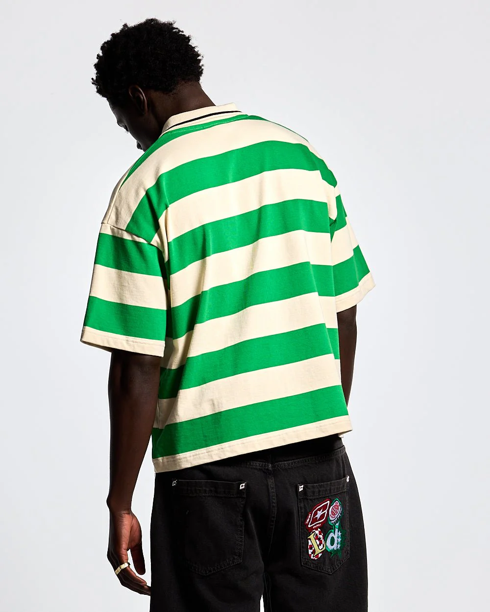 BIG STRIPES POLO T-SHIRT ARCADIAN GREEN - Image 4