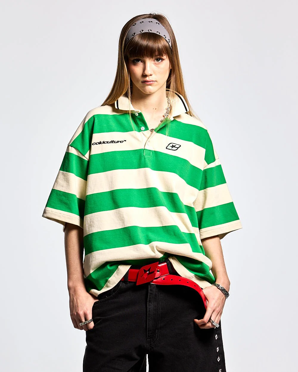 BIG STRIPES POLO T-SHIRT ARCADIAN GREEN - Image 5