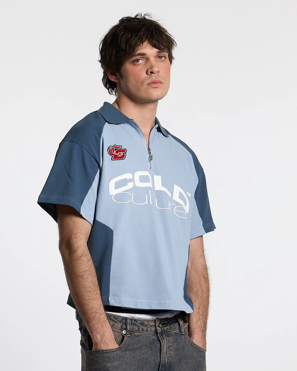 BIKER POLO LIGHT BLUE - Image 2