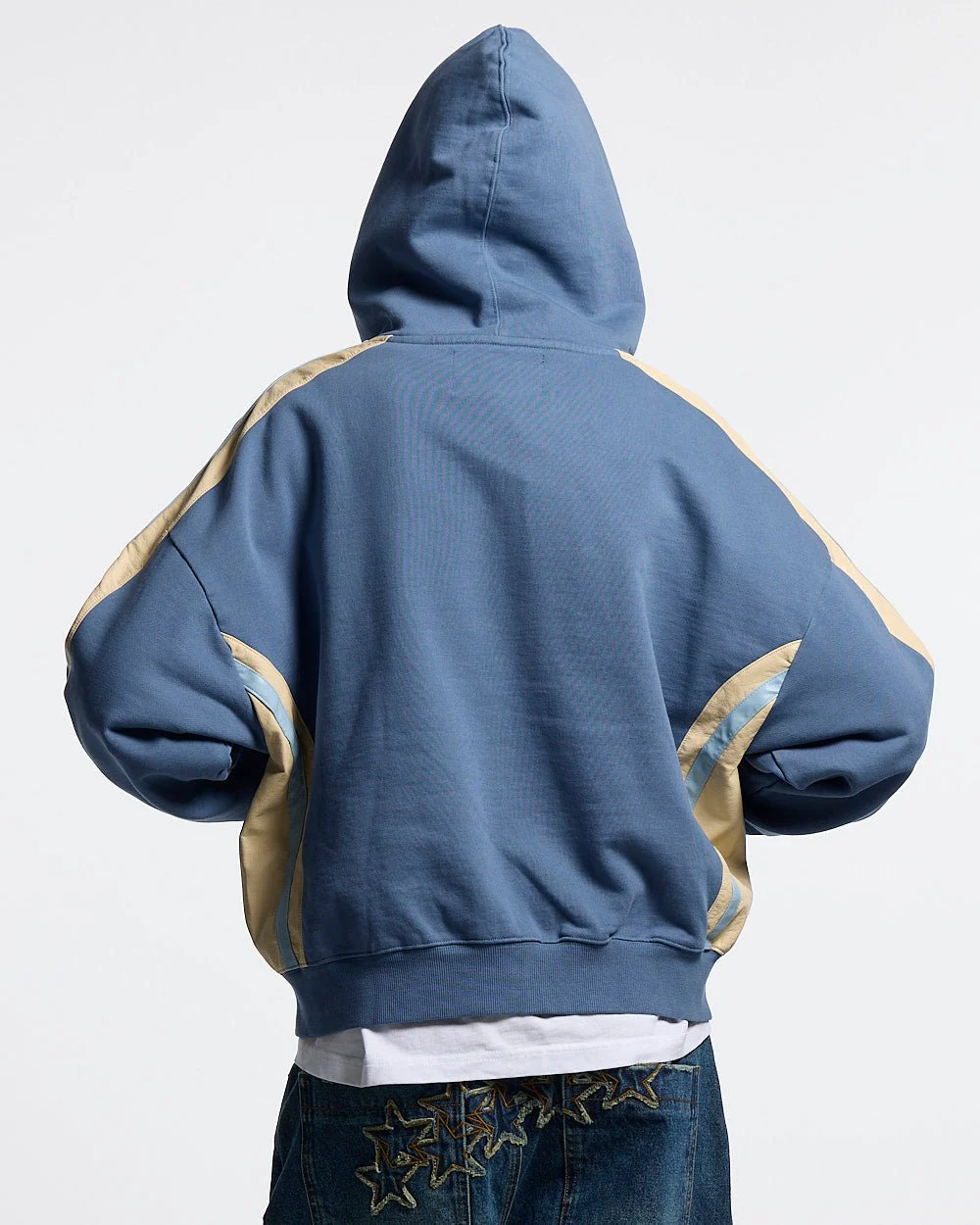 BIKER ZIP HOODIE NAVY - Image 6