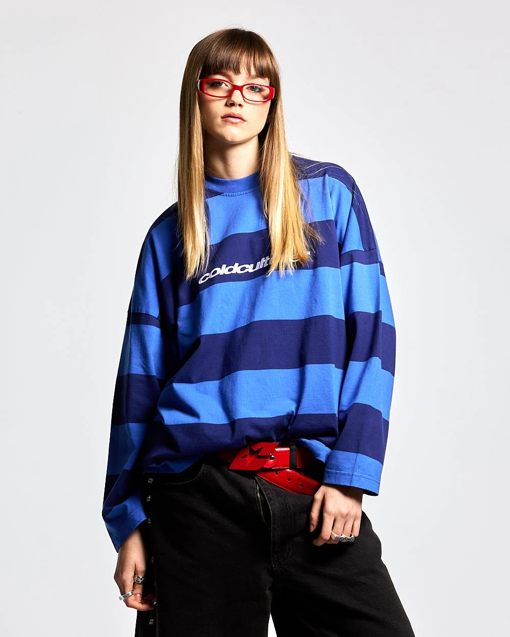 BURNIN STRIPES LONGSLEEVE BLACK AND BLUE - Image 6