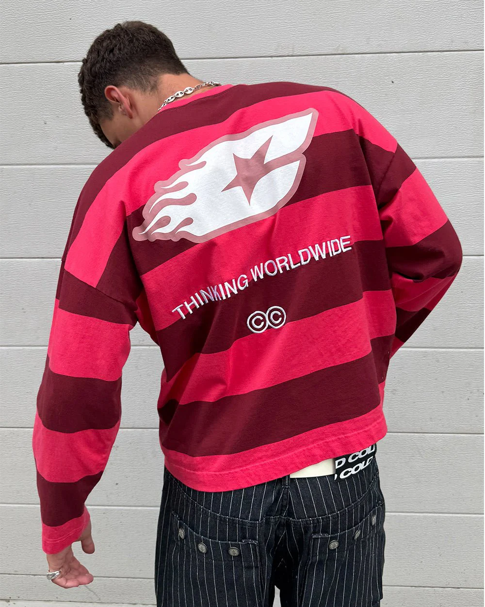 BURNIN STRIPES LONGSLEEVE BURGUNDY - Image 7