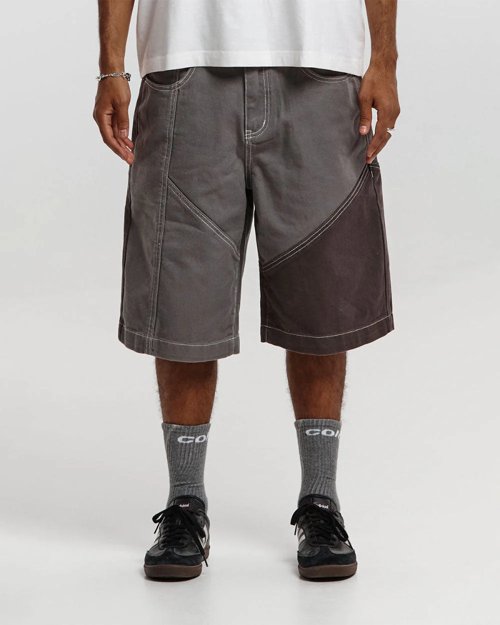 BUTTERFLY V2 SHORTS GREY/BLACK DENIM - Image 5
