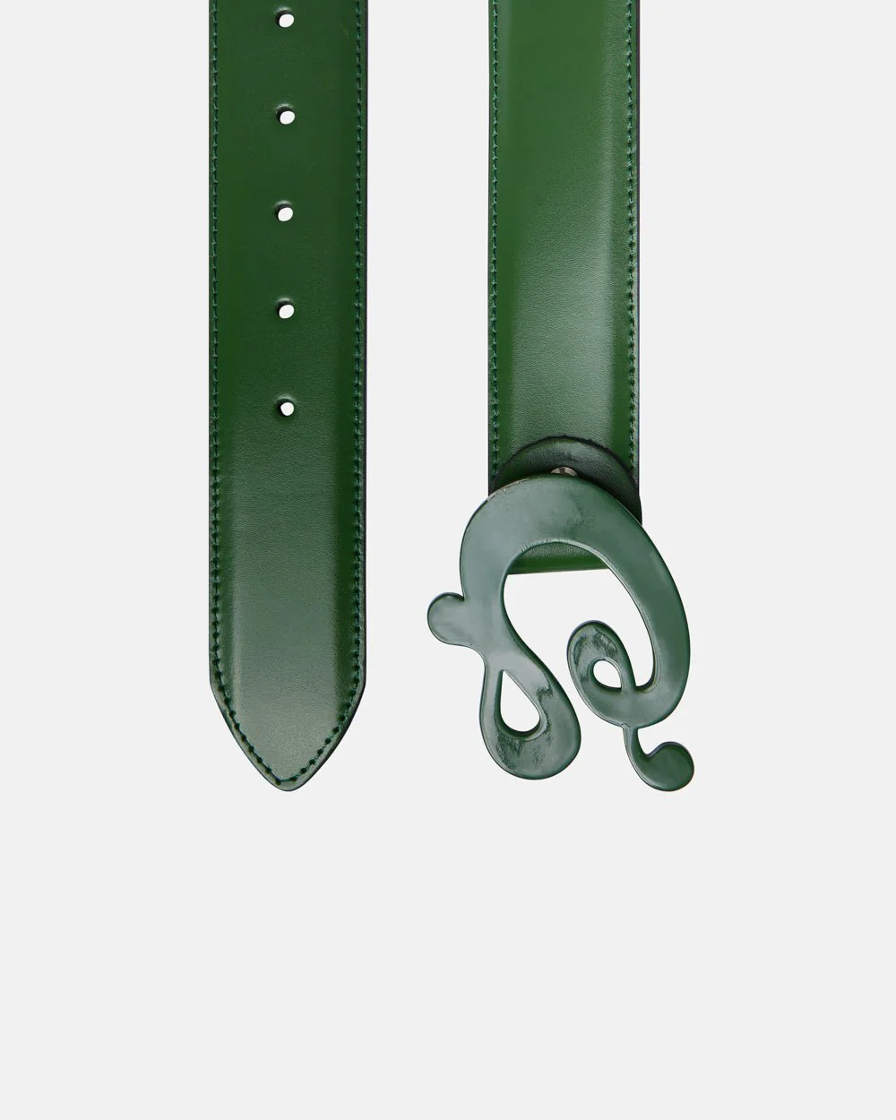 C CURL LEATHER BELT GREEN - Image 2