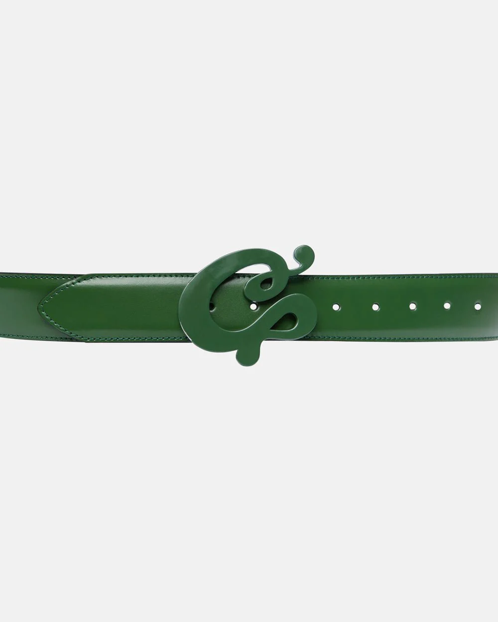 C CURL LEATHER BELT GREEN - Image 3