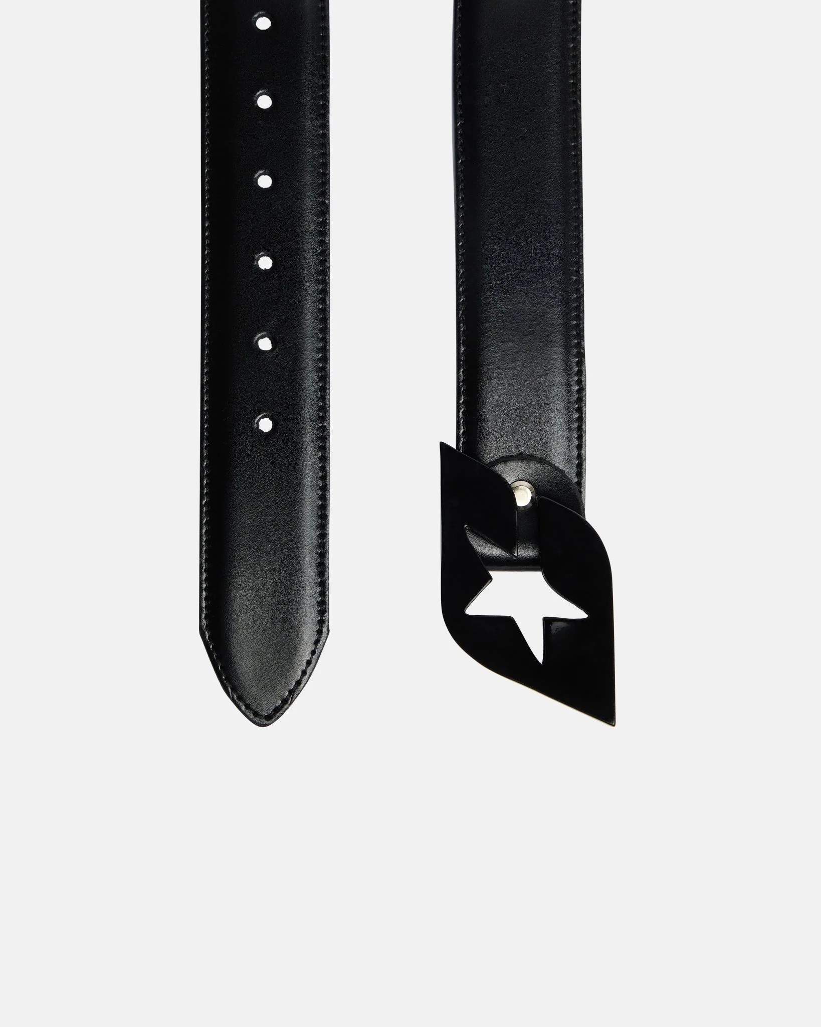 C STAR LEATHER  BELT BLACK - Image 2