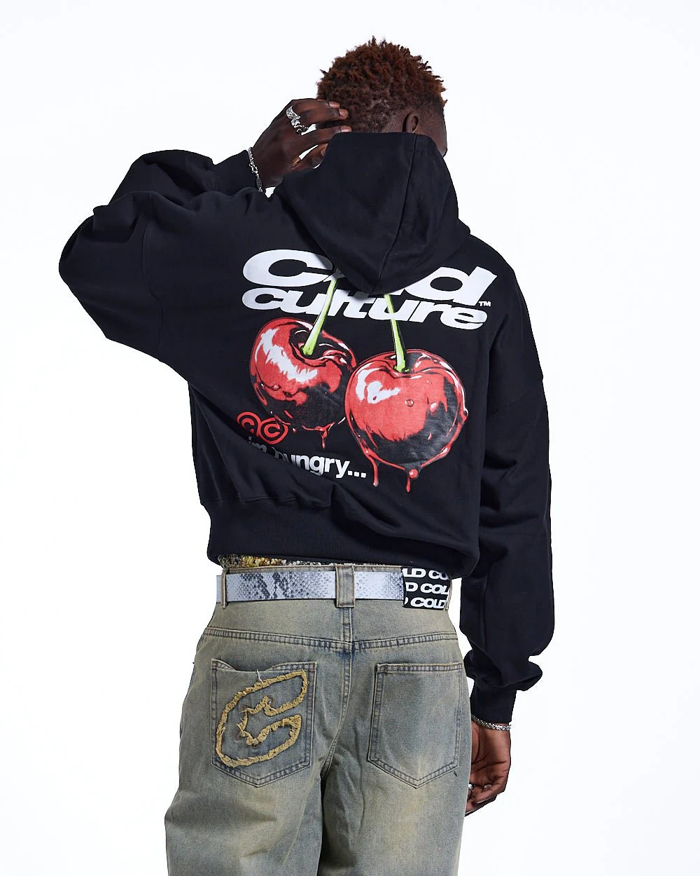 CHERRY HOODIE BLACK - Image 2