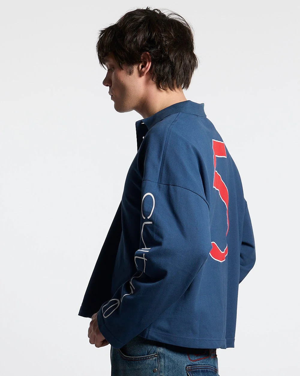 CLASSIC FIVE LONGSLEEVE POLO NAVY - Image 2
