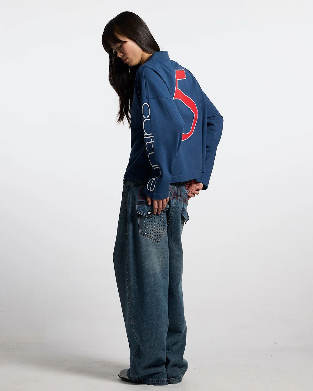 CLASSIC FIVE LONGSLEEVE POLO NAVY - Image 5