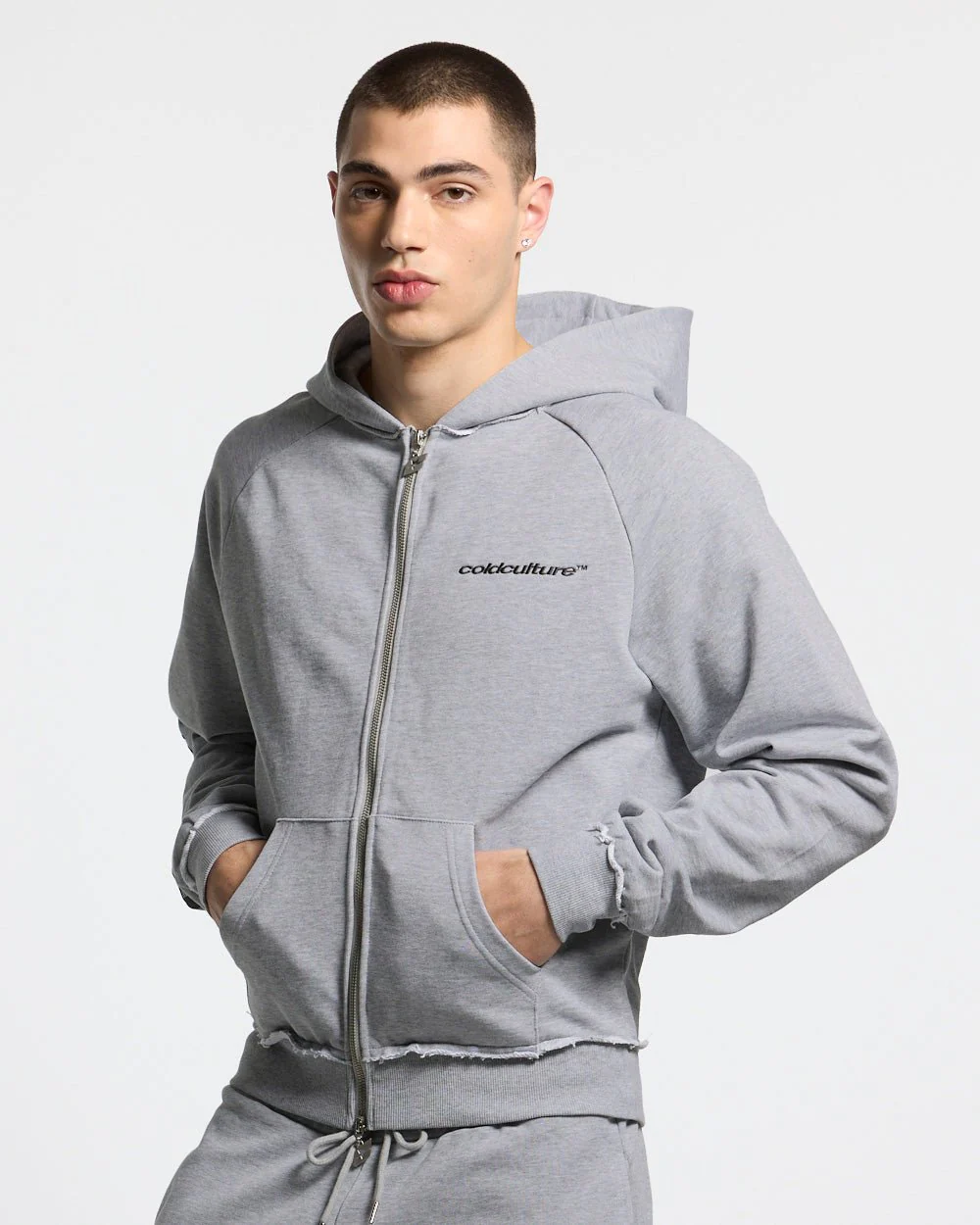 COLD SPORT ZIP HOODIE GREY - Image 2