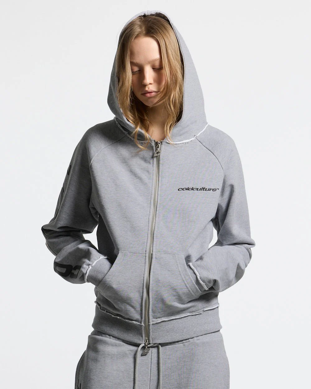 COLD SPORT ZIP HOODIE GREY - Image 5