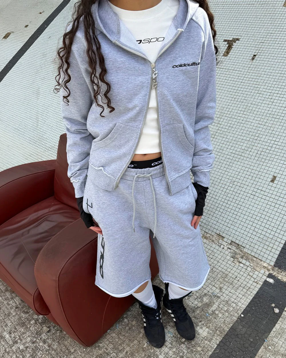 COLD SPORT ZIP HOODIE GREY - Image 7