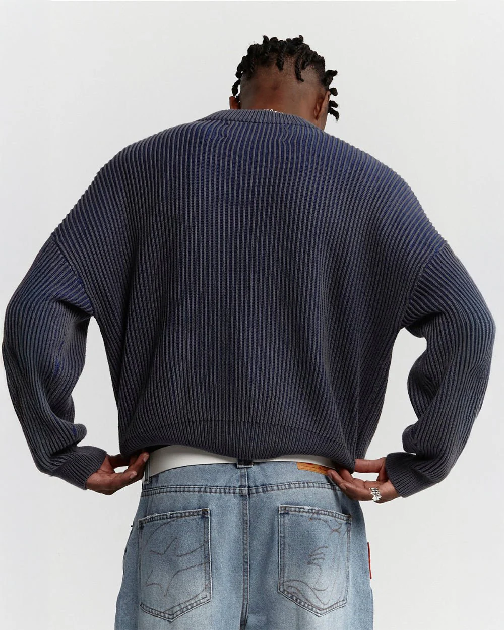 COLD UNIVERSITY KNIT DARK BLUE - Image 4