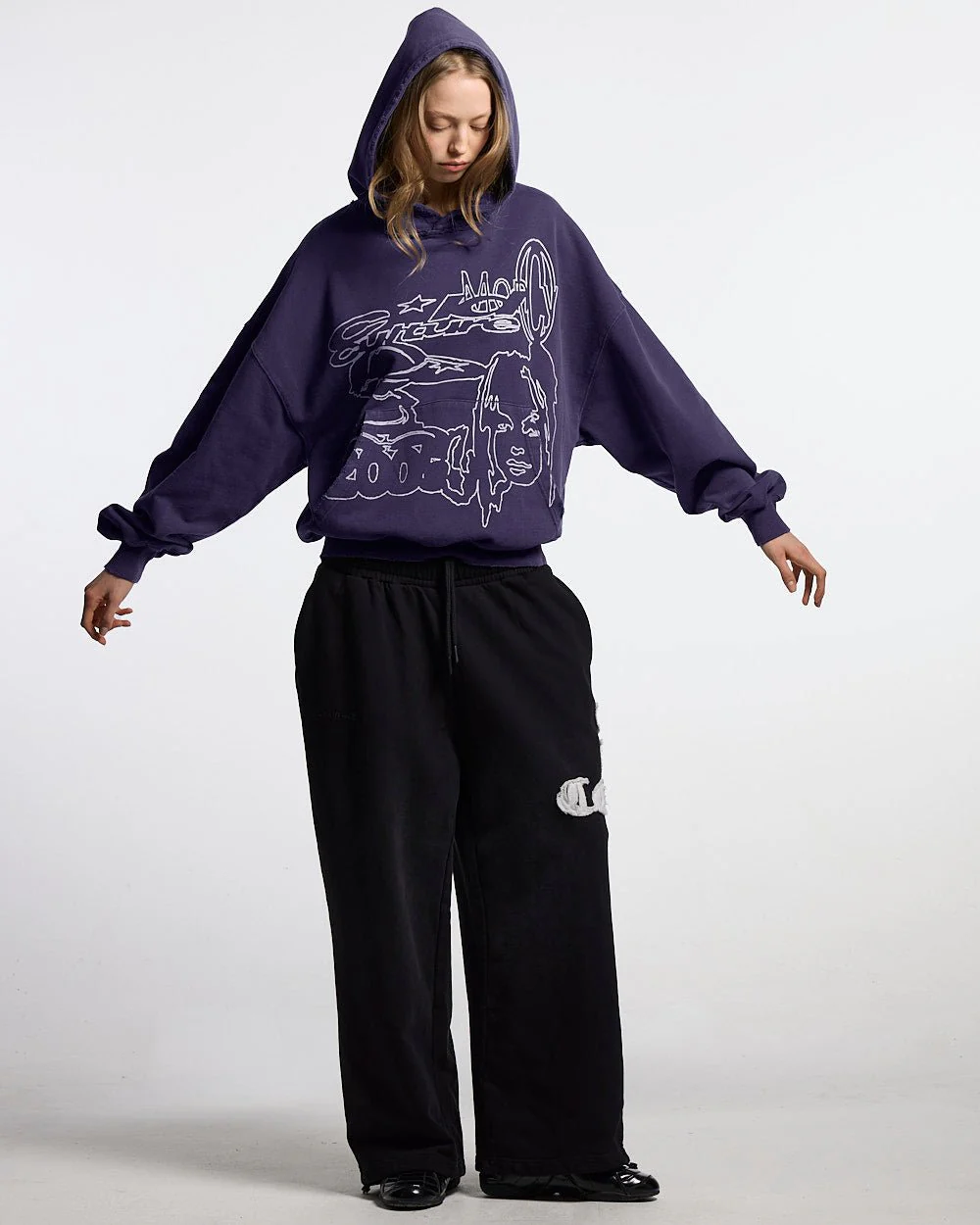 COOL CAP HOODIE MID BLUE WASHED - Image 5