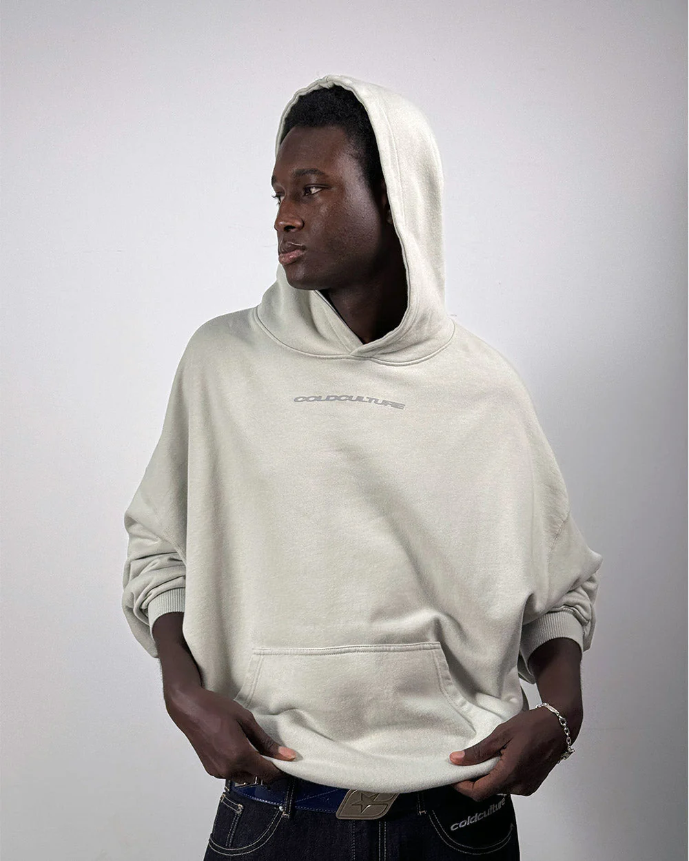 COSMOS ARC HOODIE LIGHT GREY - Image 8