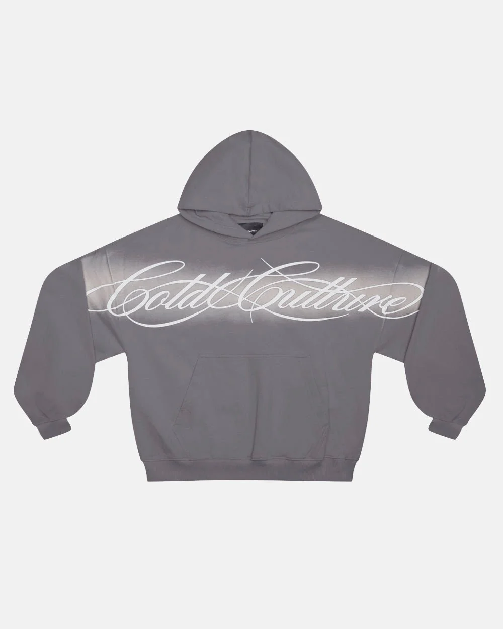 CROSSED SCRIPT HOODIE GREY - Image 2