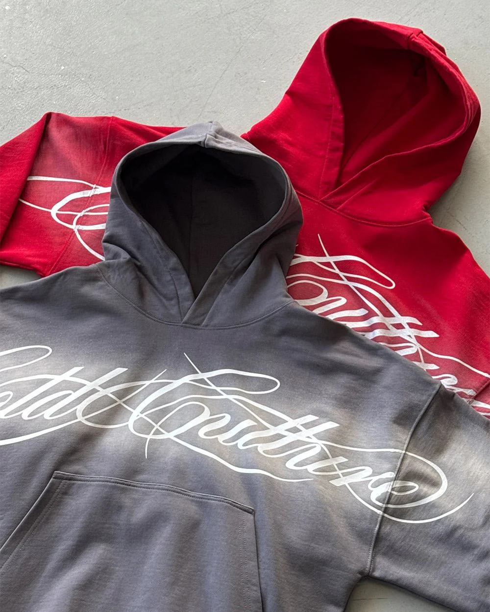 CROSSED SCRIPT HOODIE GREY - Image 7