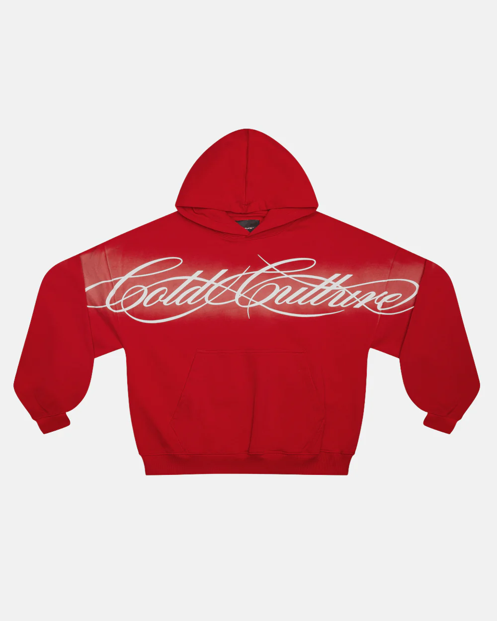 CROSSED SCRIPT HOODIE RED - Image 2
