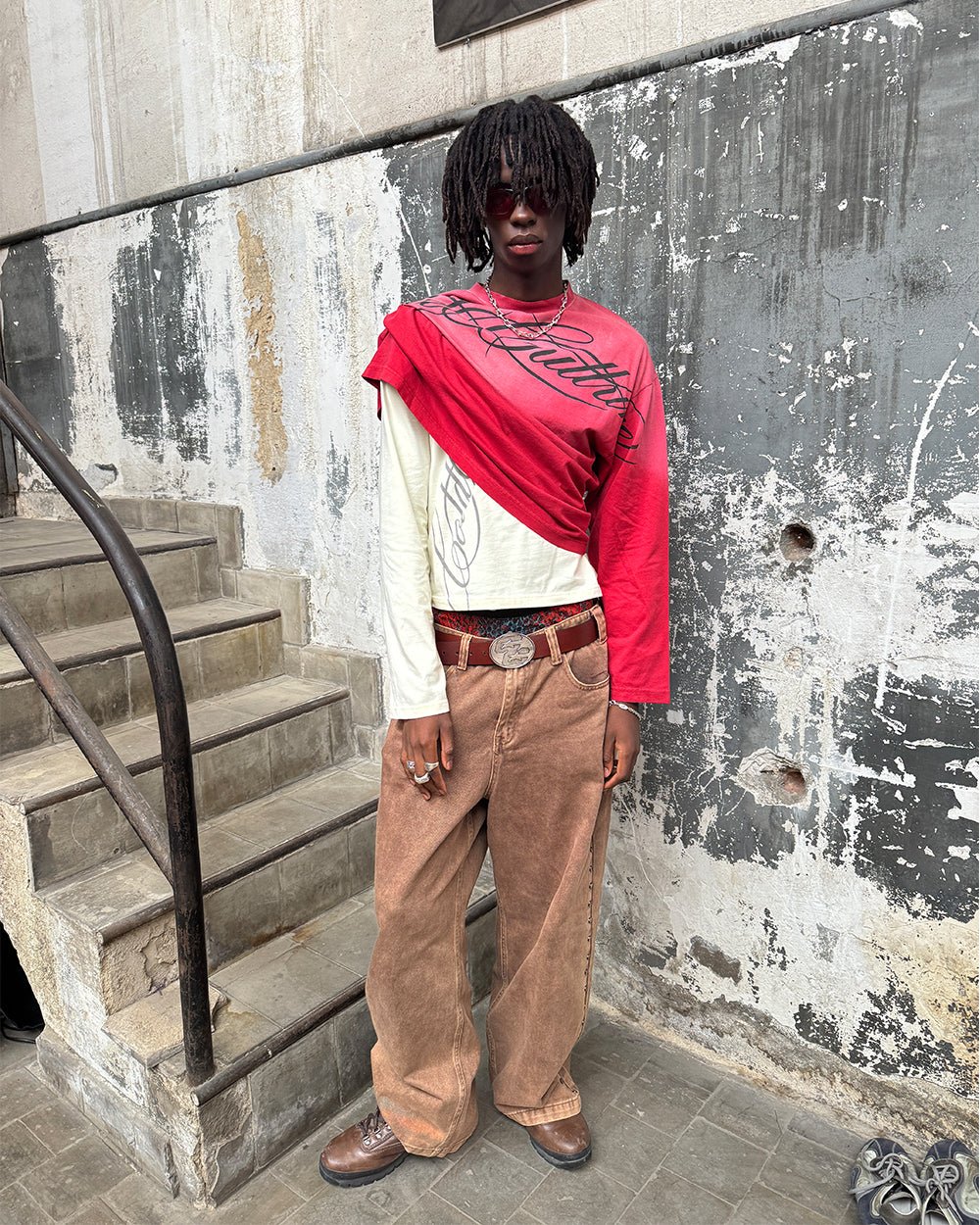 CROSSED SCRIPT LONGSLEEVE RED - Image 7