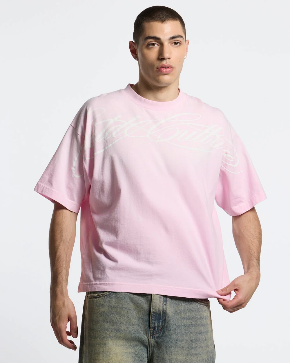 CROSSED SCRIPT TEE PINK - Image 2