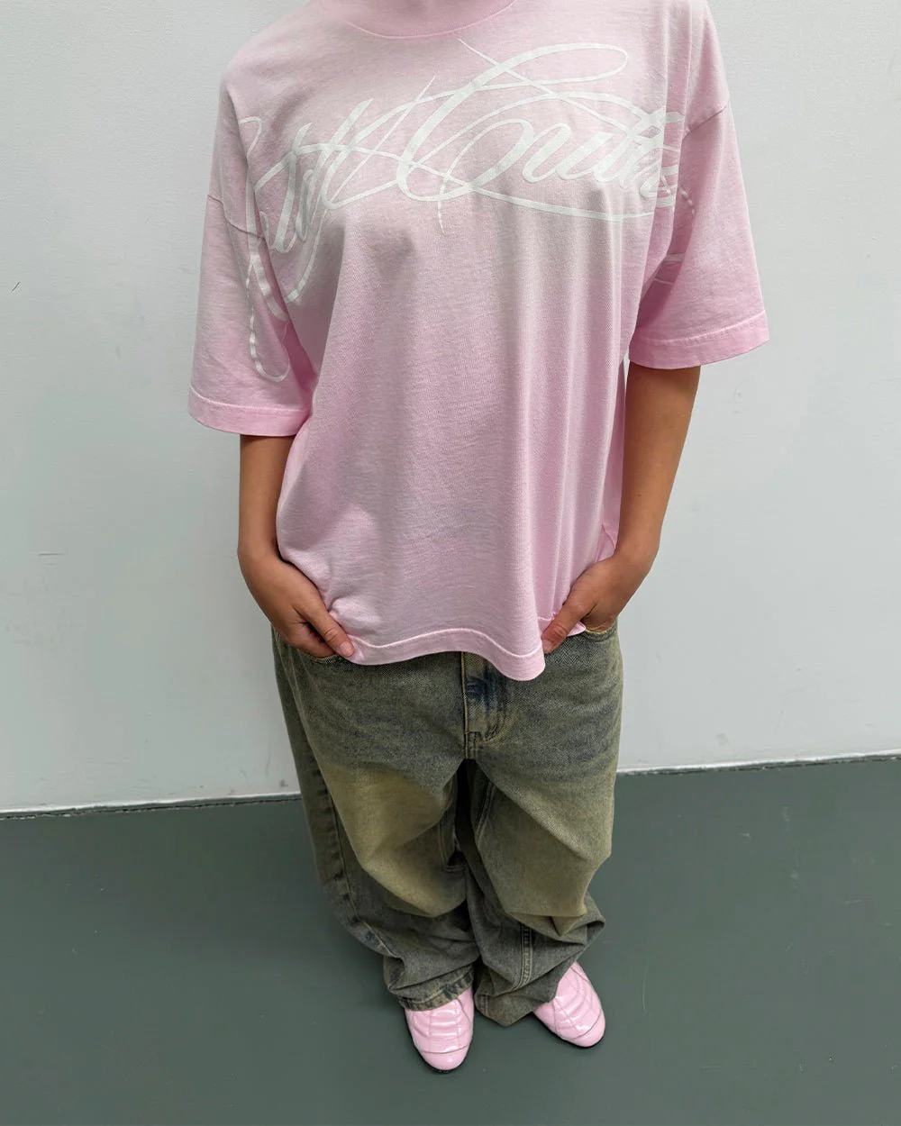 CROSSED SCRIPT TEE PINK - Image 6
