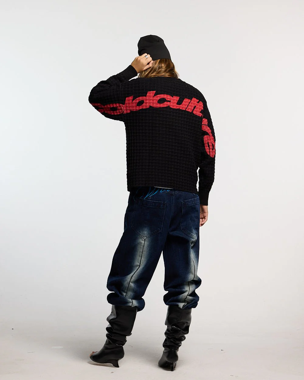 CRUNCHY WAFFLE KNIT BLACK - Image 7