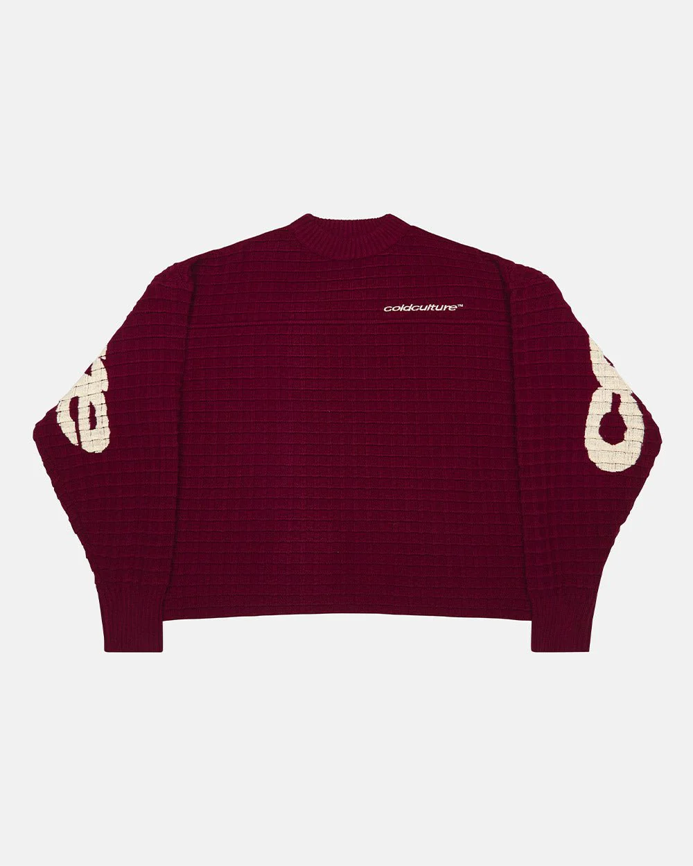 CRUNCHY WAFFLE KNIT BURGUNDY - Image 3
