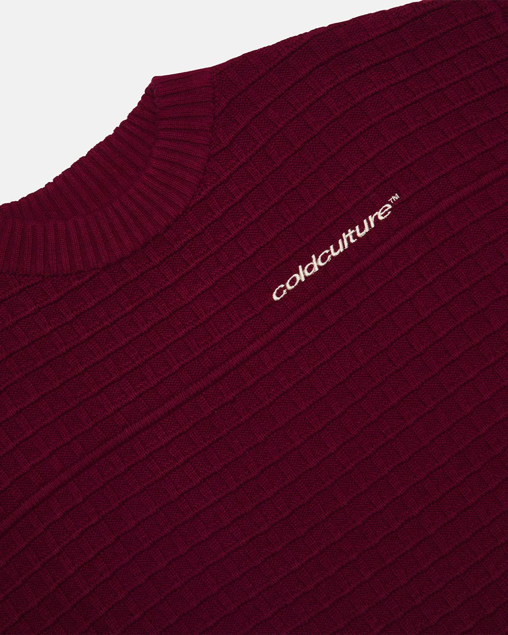 CRUNCHY WAFFLE KNIT BURGUNDY - Image 6