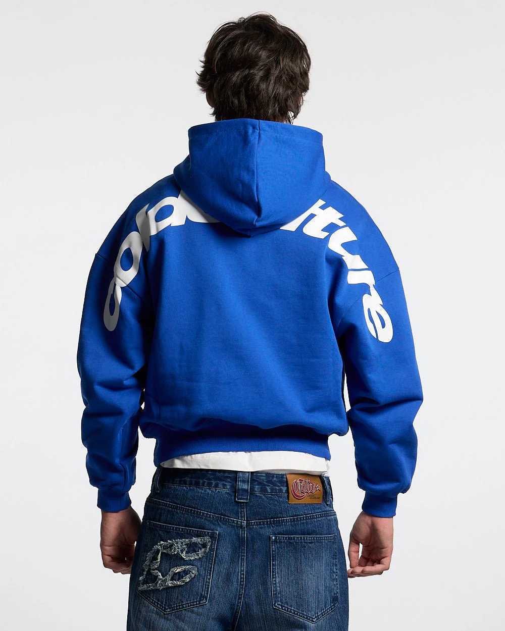 CURVED HOODIE BLUE - Image 2