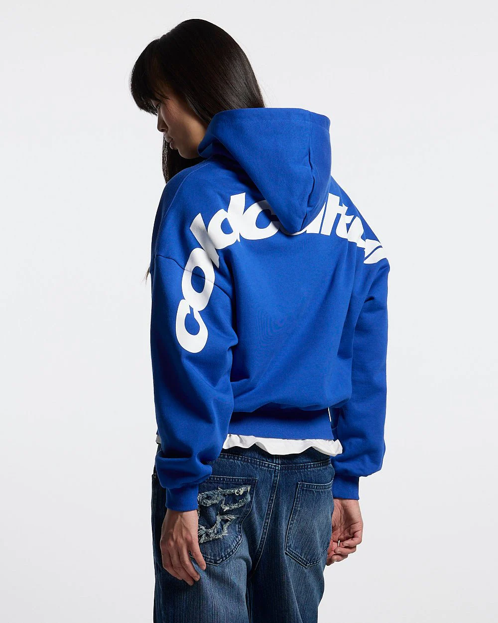 CURVED HOODIE BLUE - Image 5