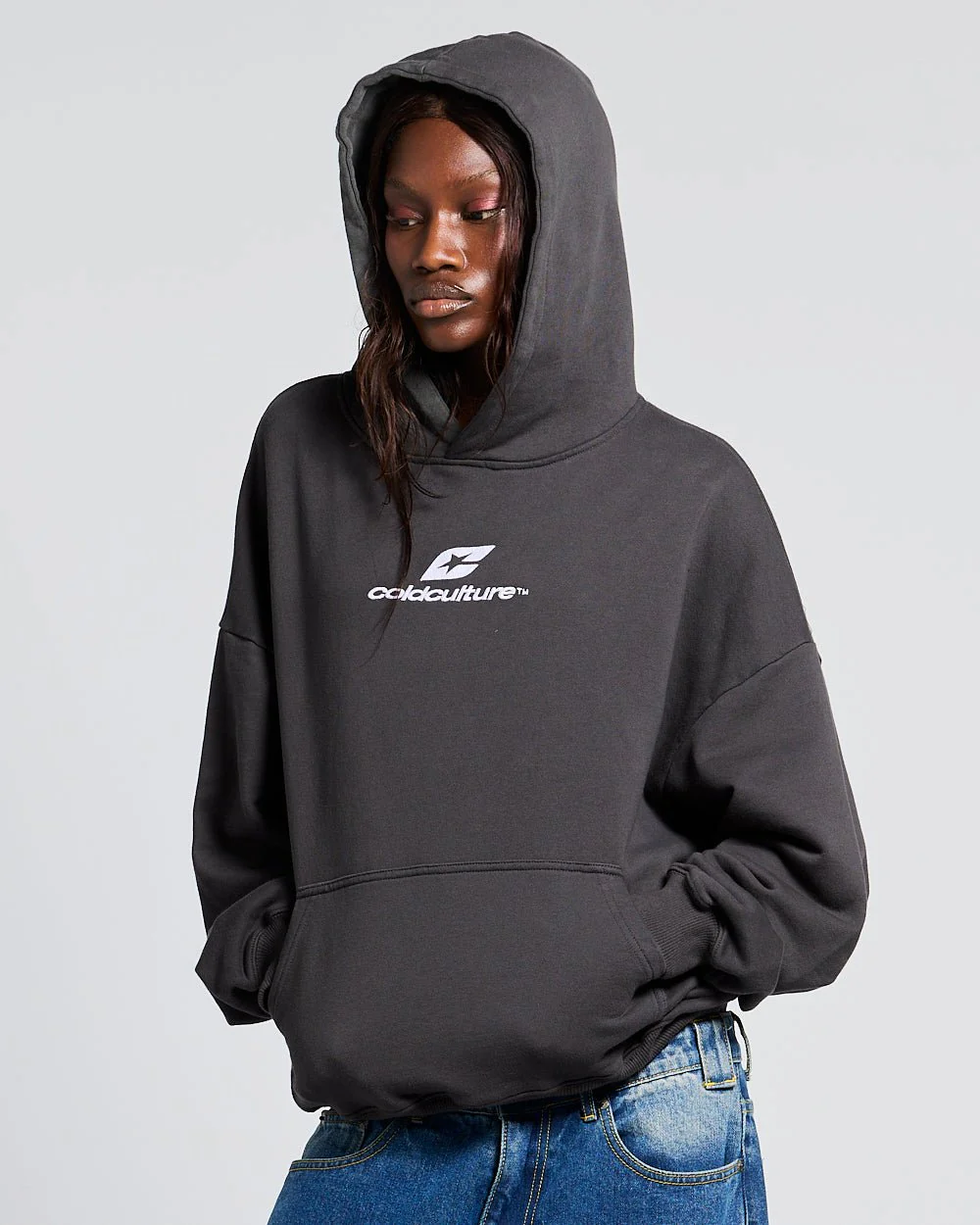 CURVED HOODIE HEAVY GREY - Image 5