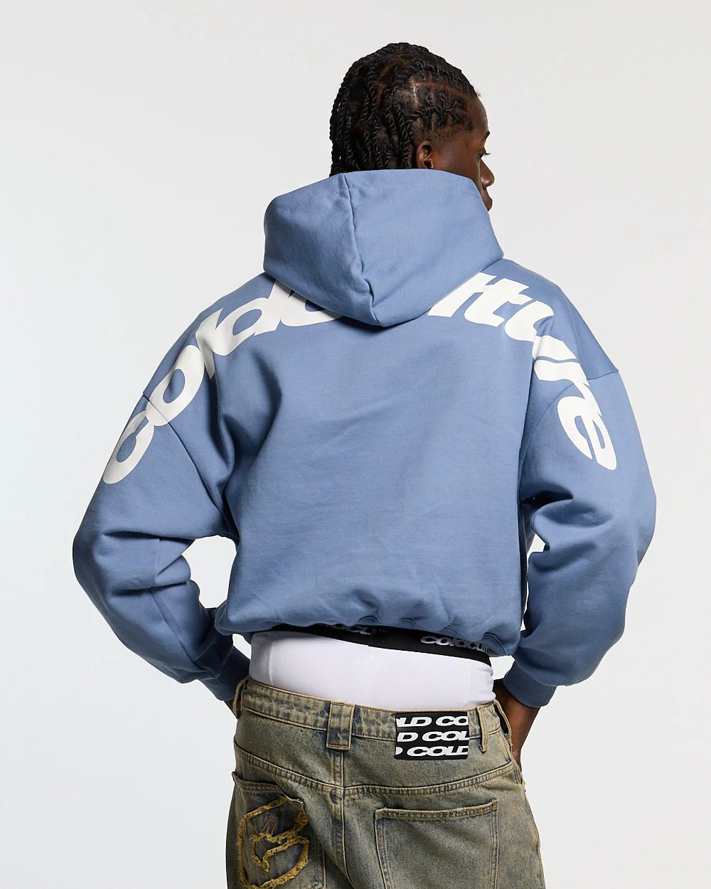 CURVED HOODIE LIGHT BLUE - Image 2