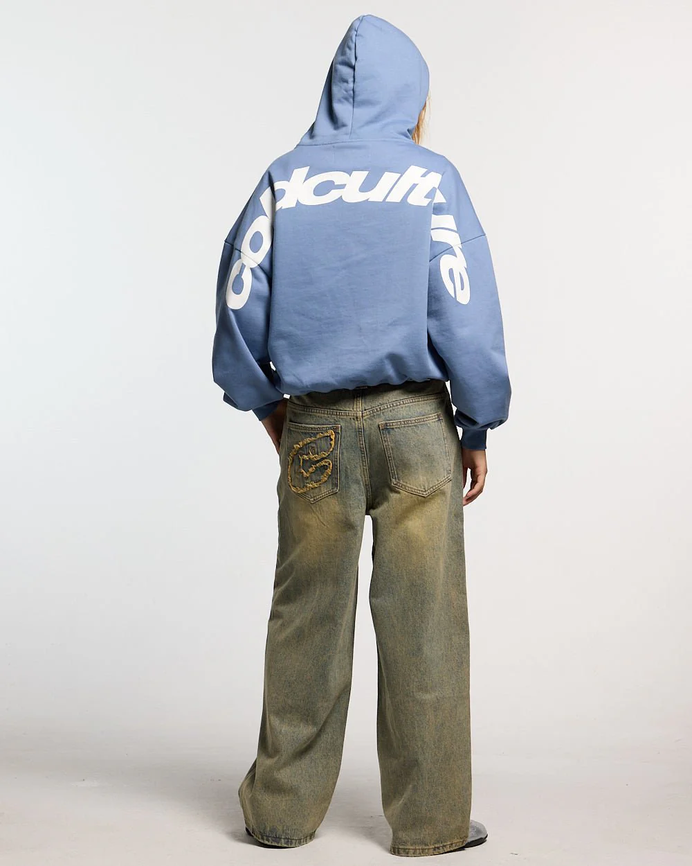 CURVED HOODIE LIGHT BLUE - Image 5