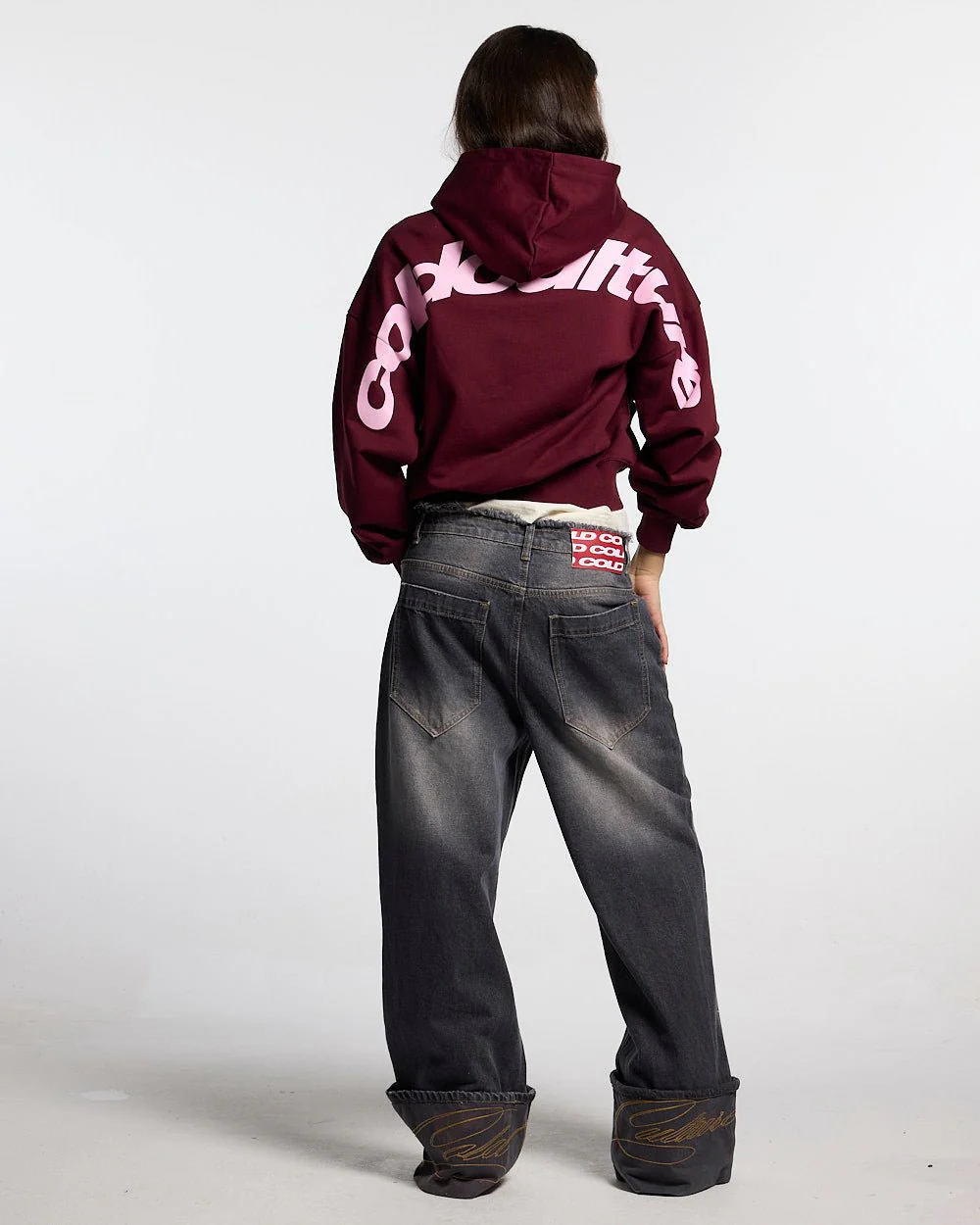 CURVED HOODIE WINE RED - Image 6