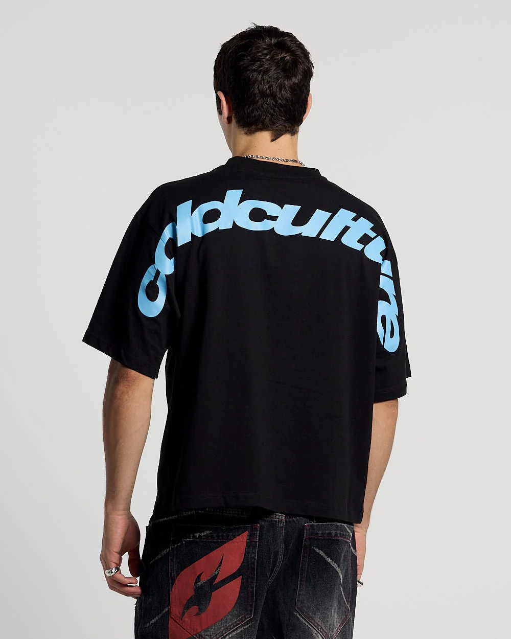 CURVED TEE BLACK & BLUE - Image 2