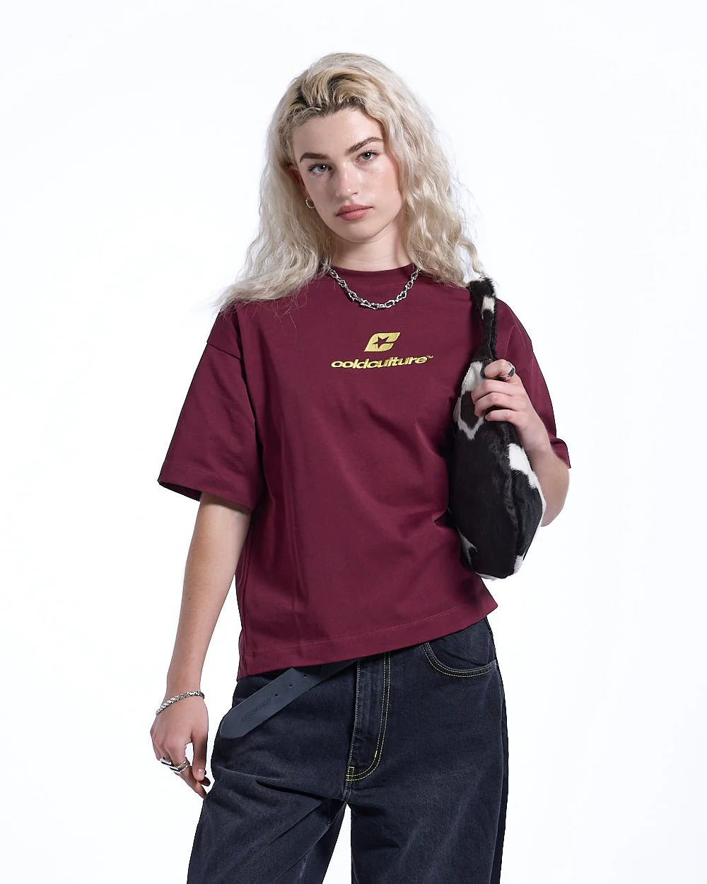 CURVED TEE BURGUNDY & YELLOW - Image 6