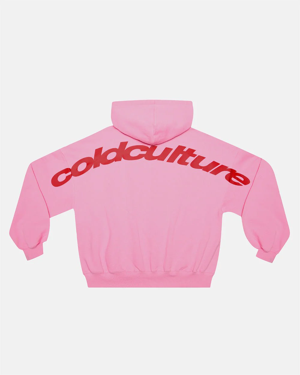 CURVED ZIP HOODIE PINK & RED