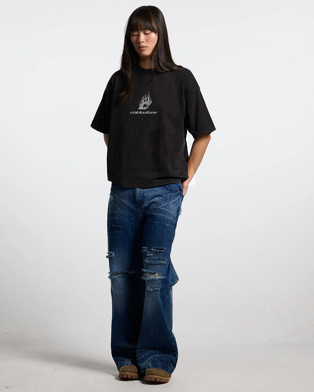 DARK FLAMES TEE BLACK - Image 5